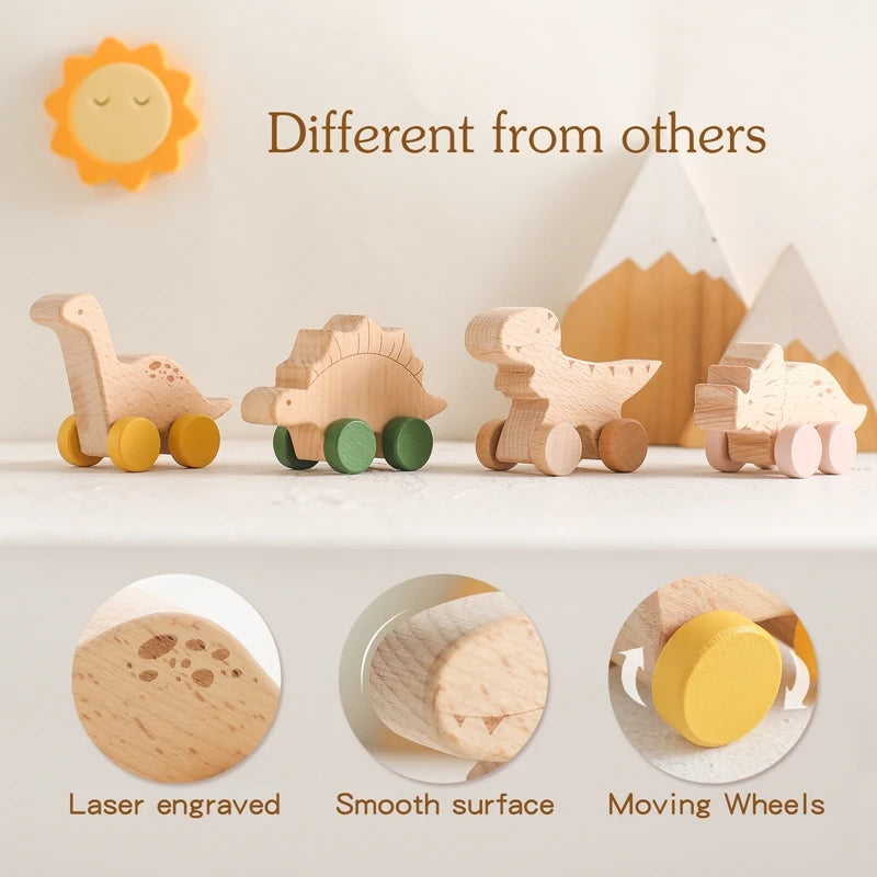 Wooden Beech Push Toy — Dinosaurs & Vehicles | 1-4Y - photo 4