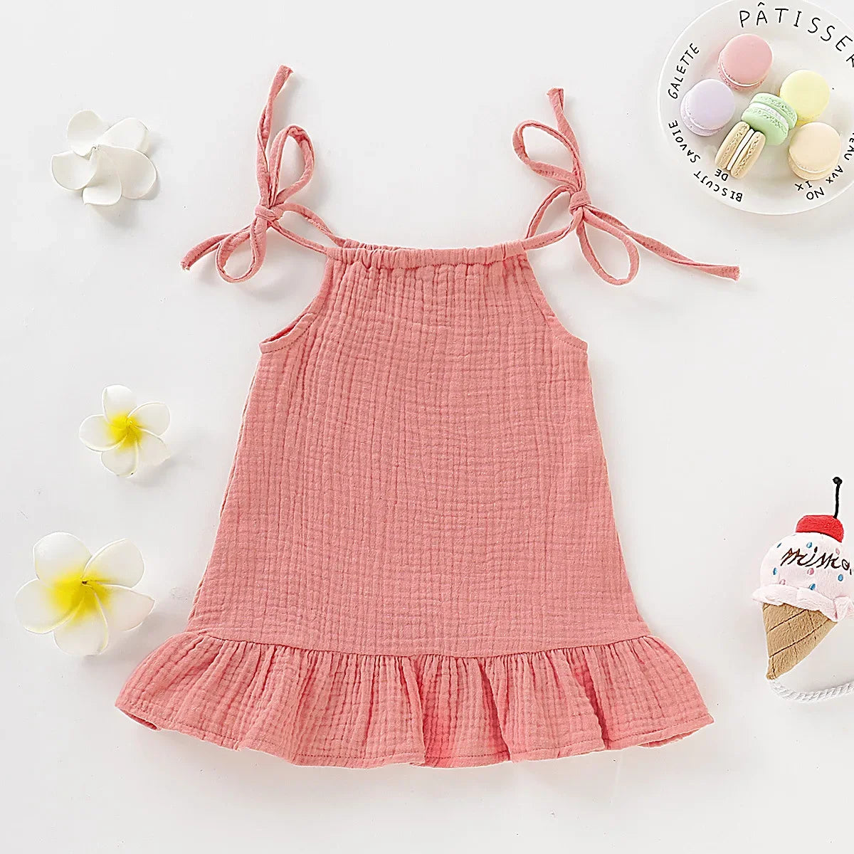 Toddler Girls Cotton Linen Muslin Slip Dress - photo 11