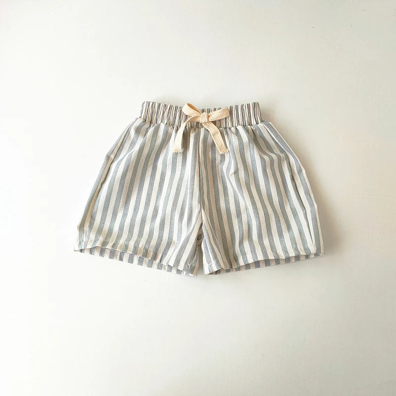 Kids Cotton-Linen Striped Shorts Trousers Summer - photo 11