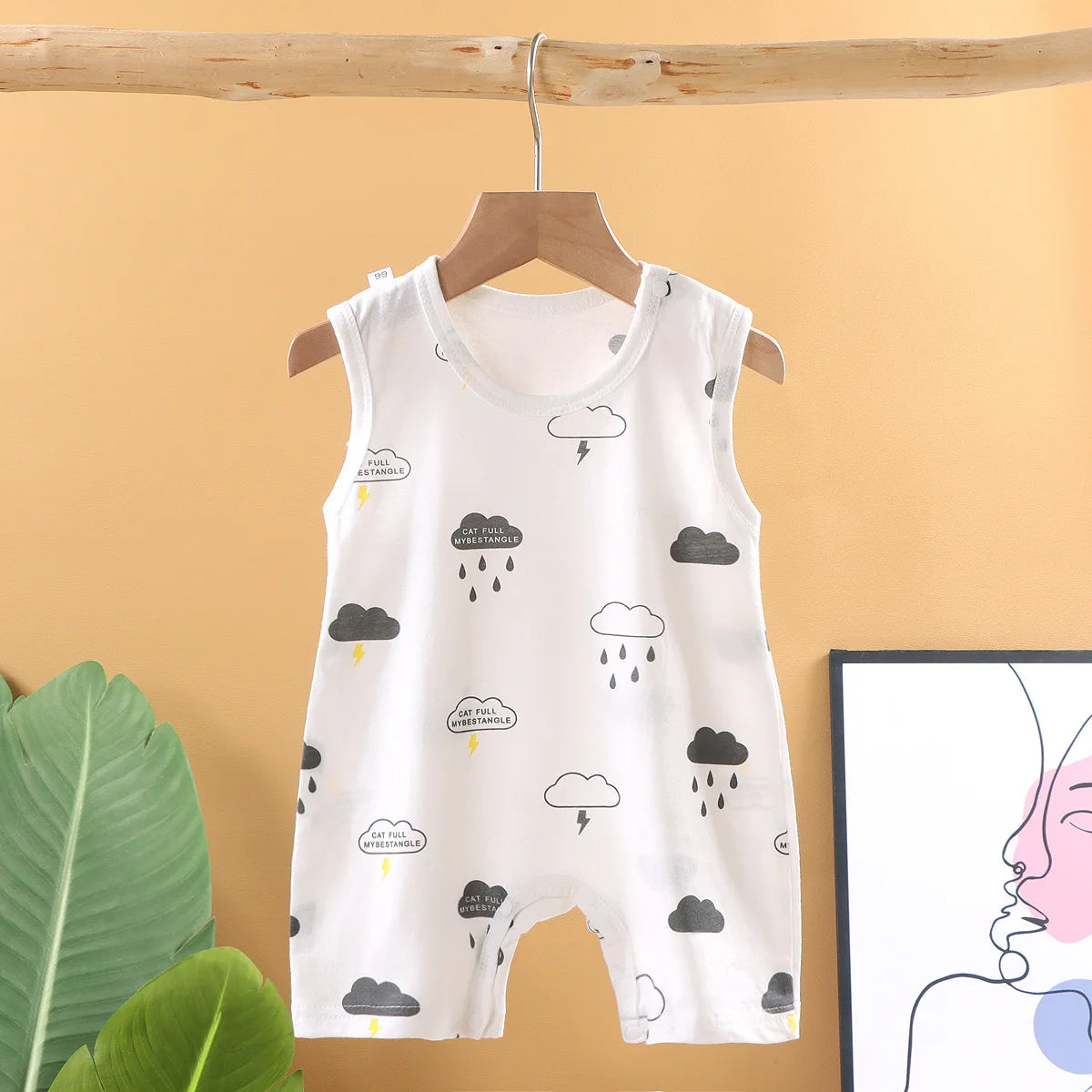 Baby Cotton Romper – Unisex Sleeveless Striped Bodysuit | 0–20 Months - photo 11