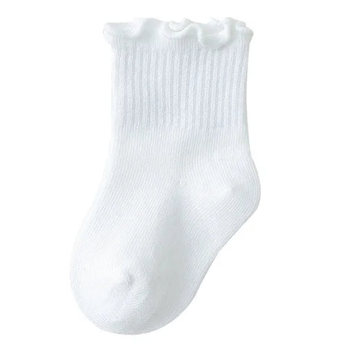 Girls Cotton Socks — Dot & Solid Princess Socks Set | 6M–12Y