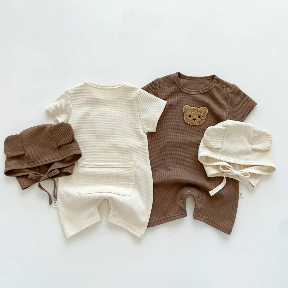 Waffle Cotton Bear Romper - Kindle Kids ABC - view 2