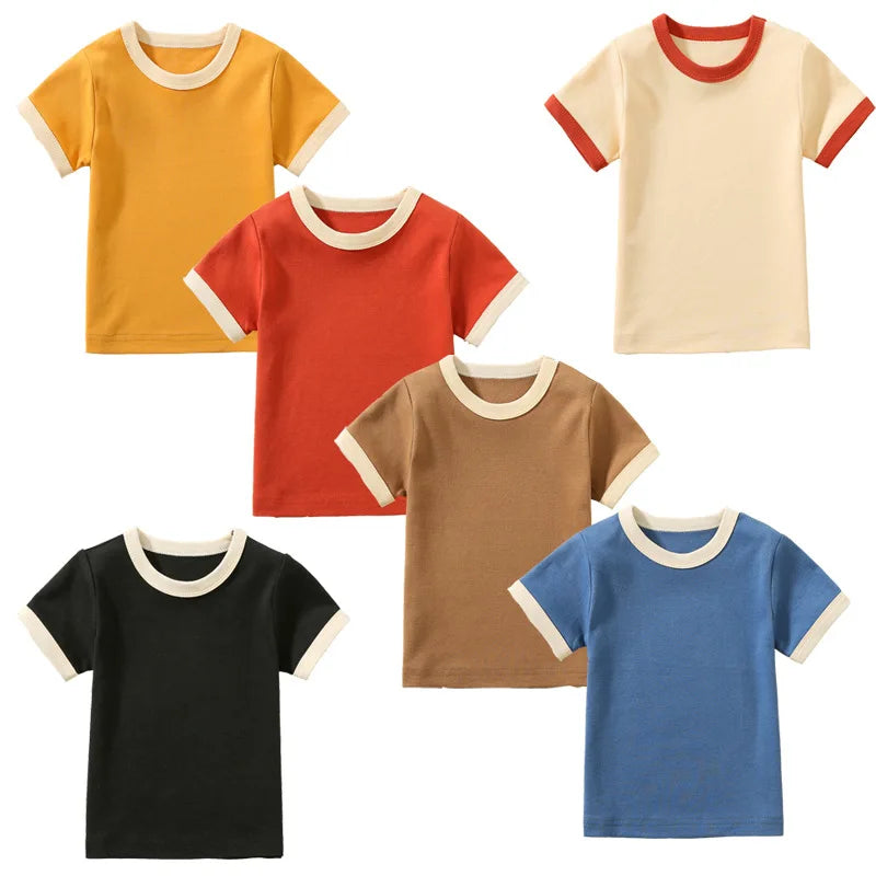 Kids 100% Cotton Color-Block T-Shirt - photo 6