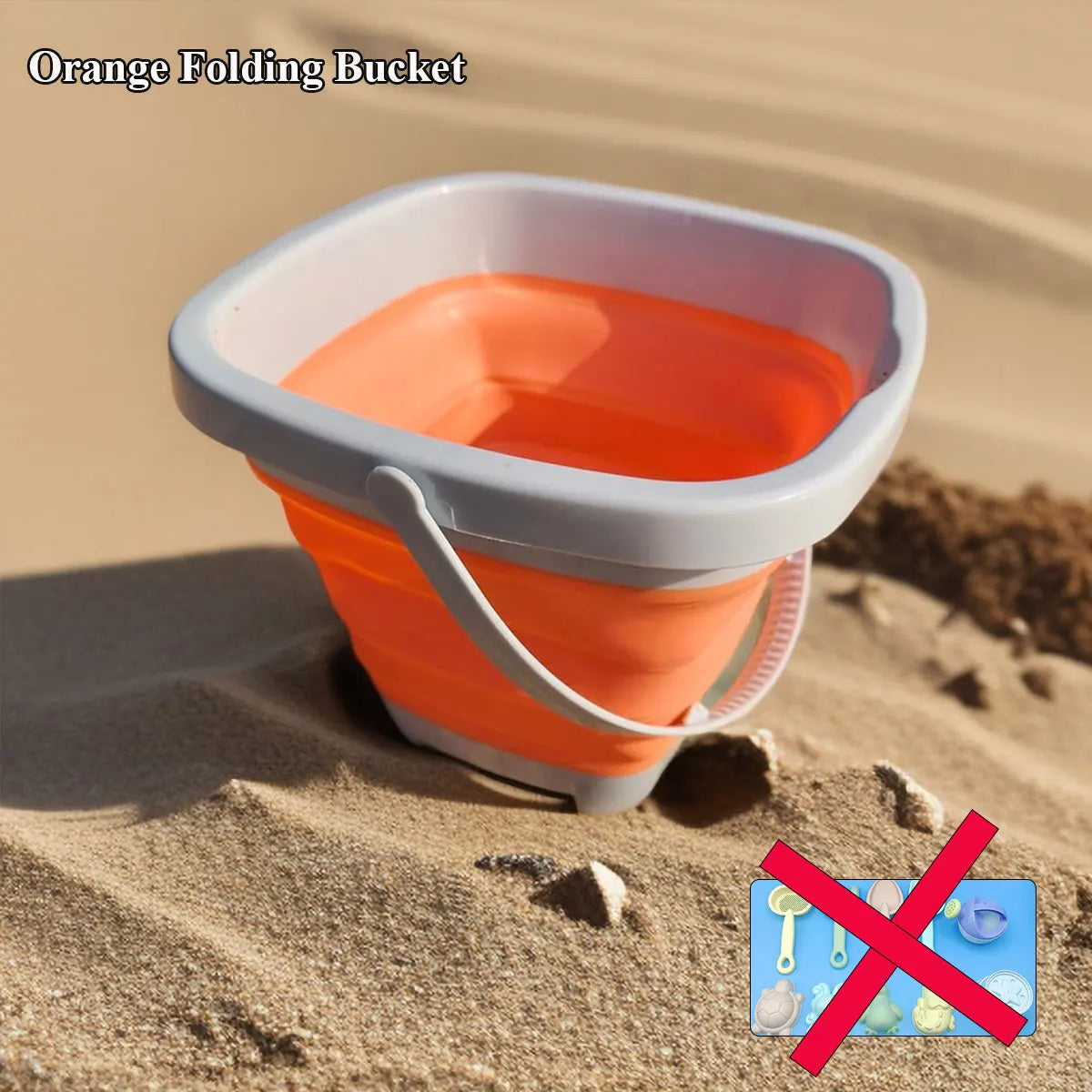 Kids Beach Sand Play Set - Folding Bucket & Tools - photo 9