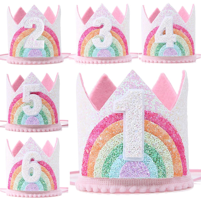Felt Rainbow Birthday Party Crown - Kindle Kids ABC