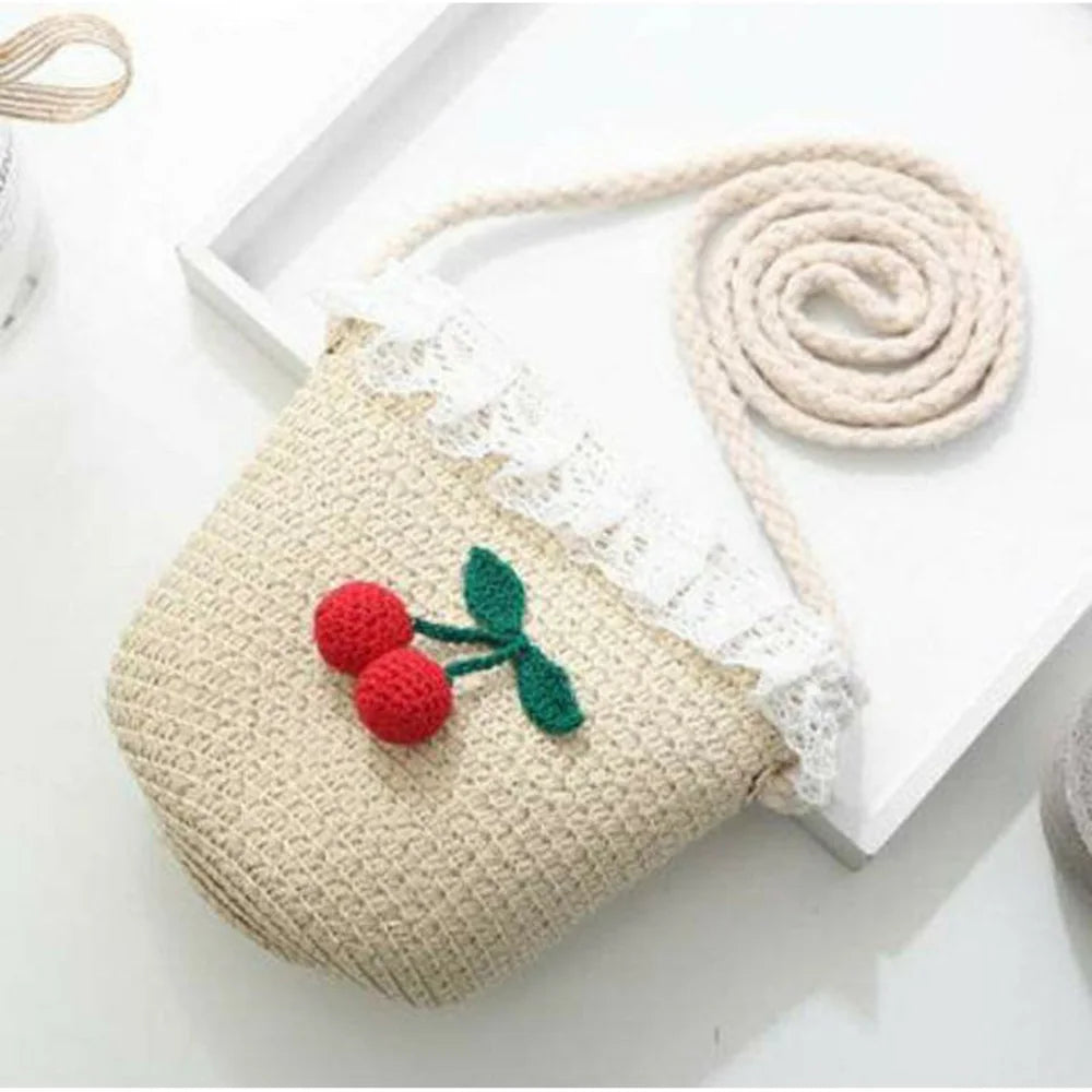 Girls' Straw Crossbody Bag — Natural Woven — photo 7