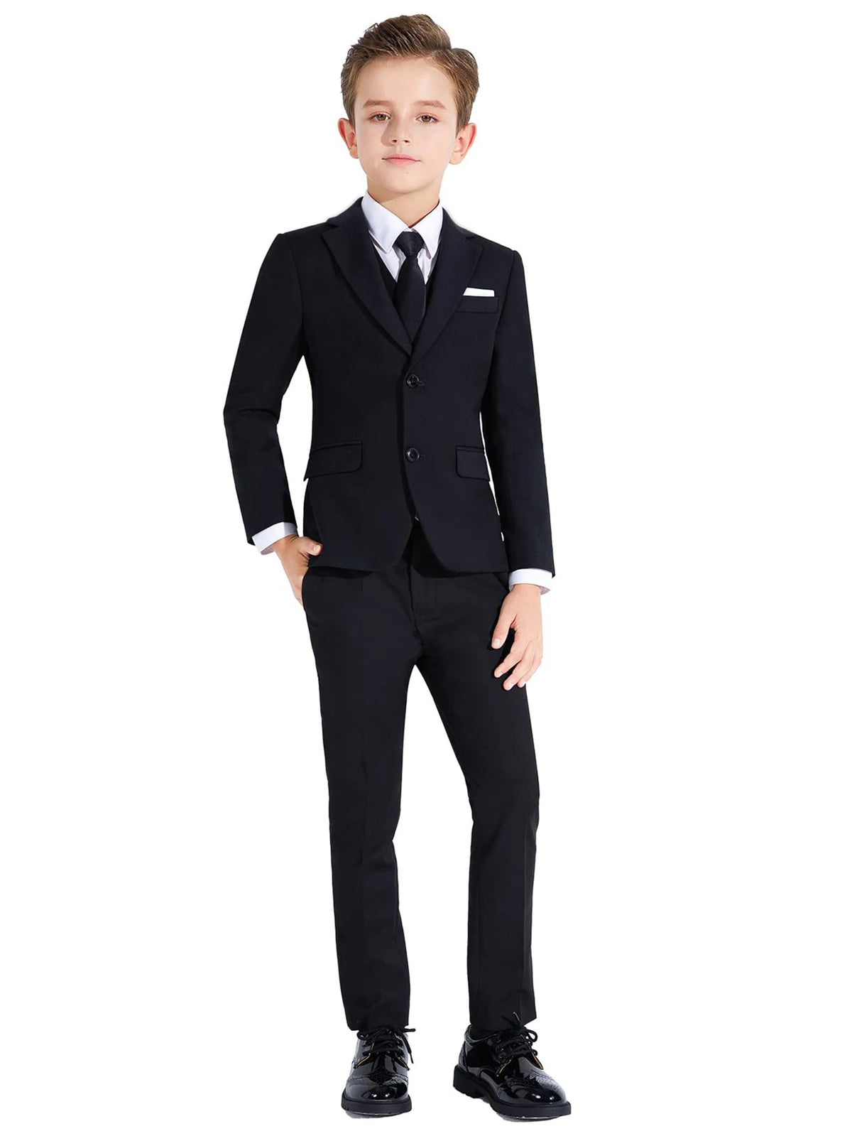 Boys 5-Piece Formal Suit Set — Slim Fit Dresswear Ceremony Wedding - photo 4