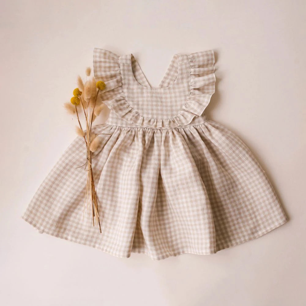 Toddler Girls Linen Cotton Beach Holiday Dress - photo 5