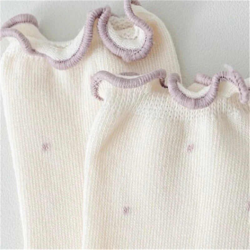 Girls Cotton Socks — Dot & Solid Princess Socks Set | 6M–12Y