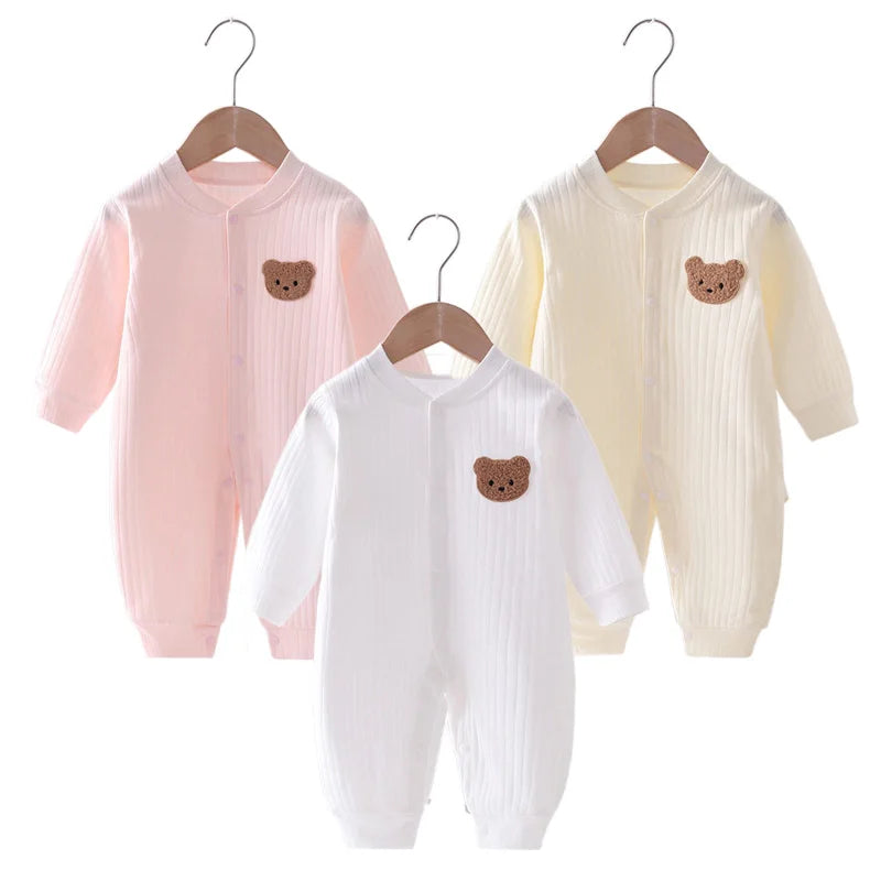 Solid Cotton Bear Romper - Kindle Kids ABC