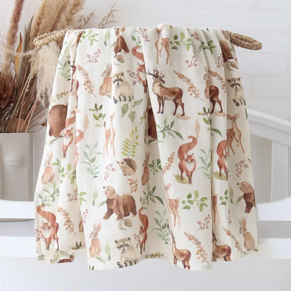 Soft Bamboo Cotton Muslin Baby Blanket - Kindle Kids ABC - view 6