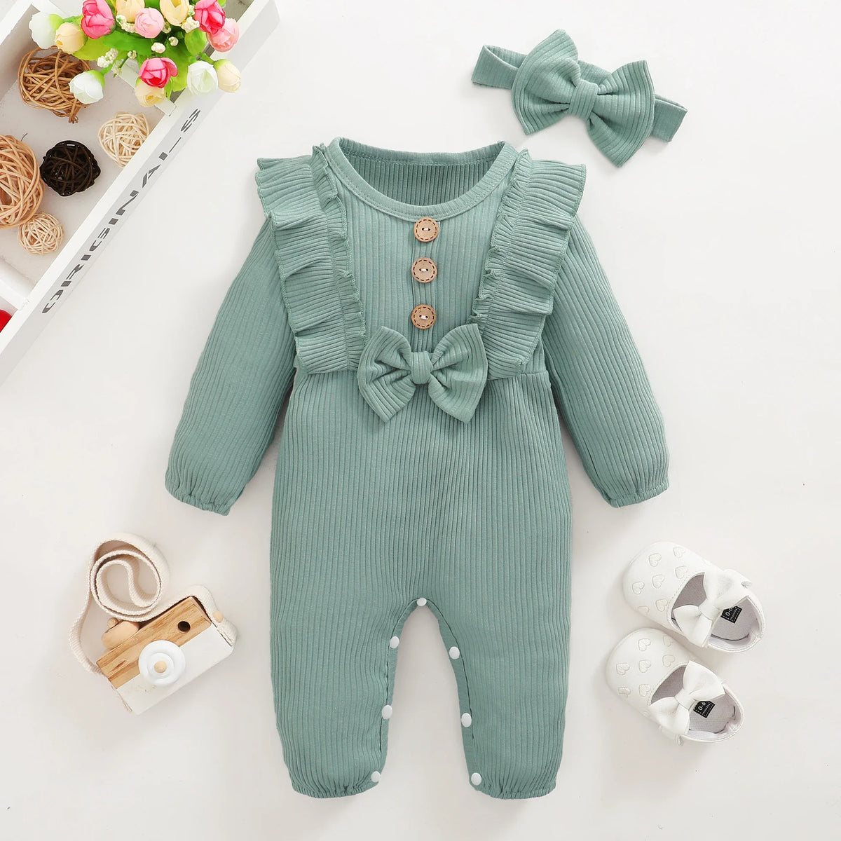 Ruffle Cotton Baby Bodysuit - Kindle Kids ABC - view 8