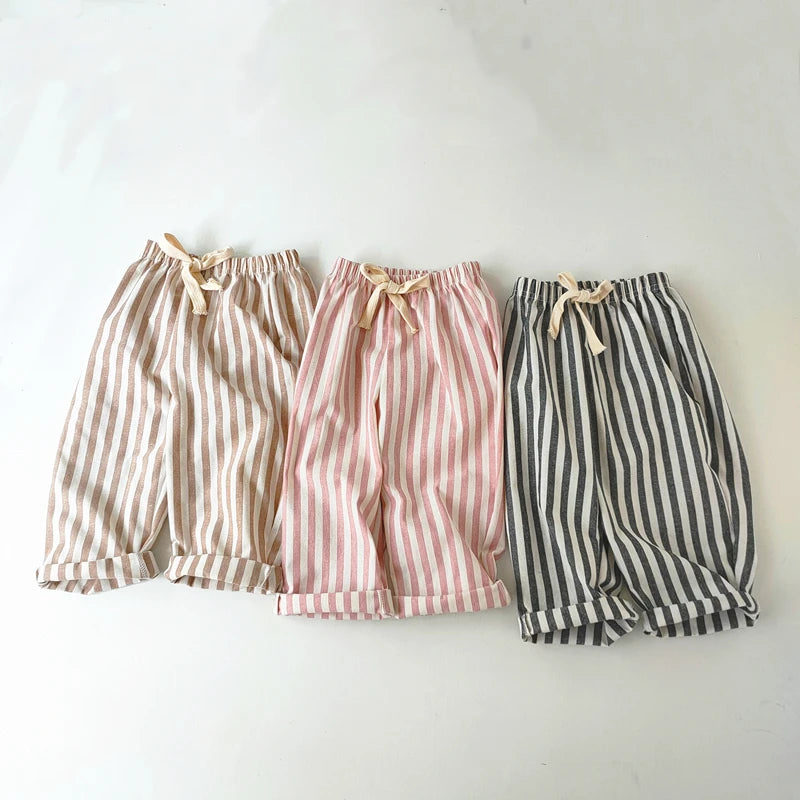 Kids cotton-linen summer shorts for boys and girls