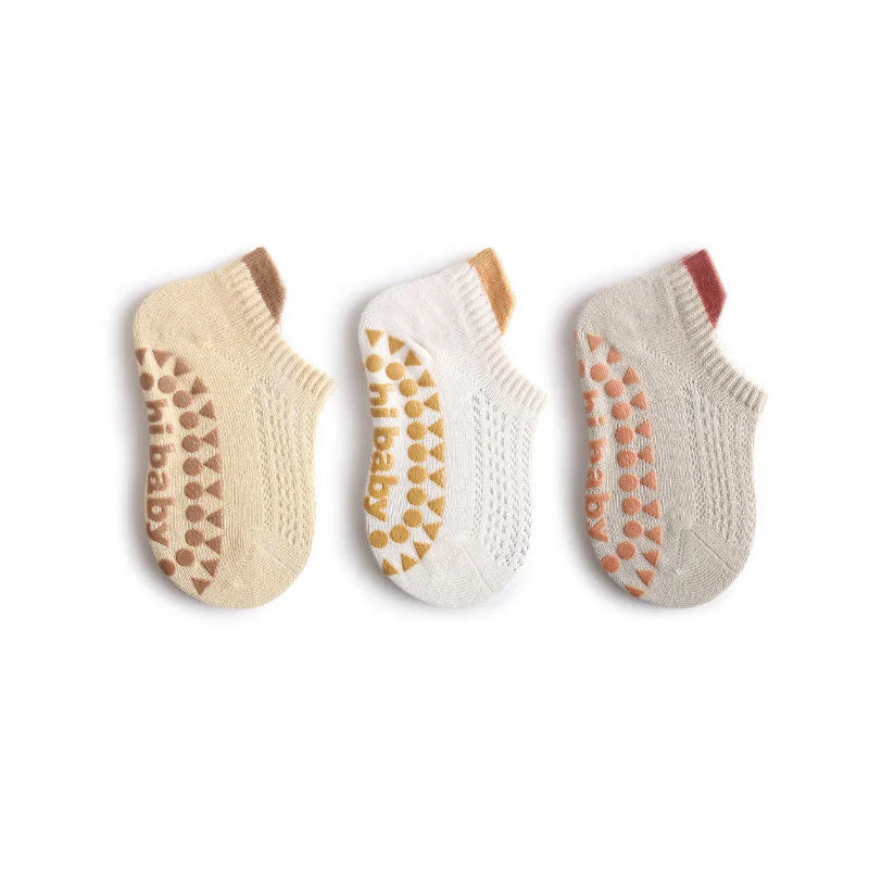 Baby & Kids Cotton Mesh Socks — 3 Pairs | Non-Slip Floor Socks | 0–5 Years - photo 10