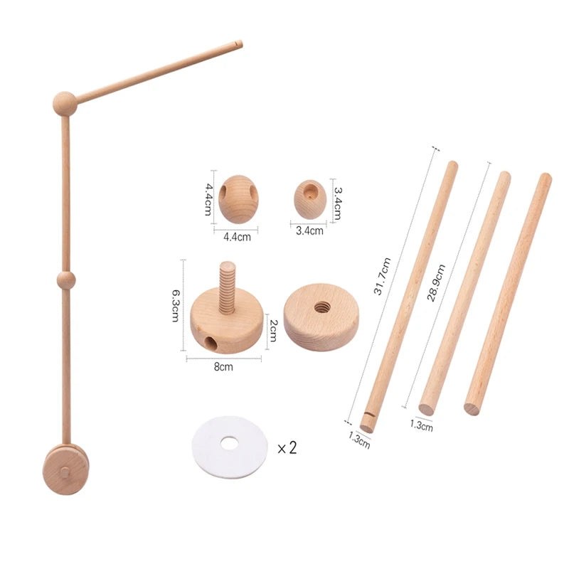 Wooden Crib Mobile - Moon Stars Astronaut Bell Toy - photo 22