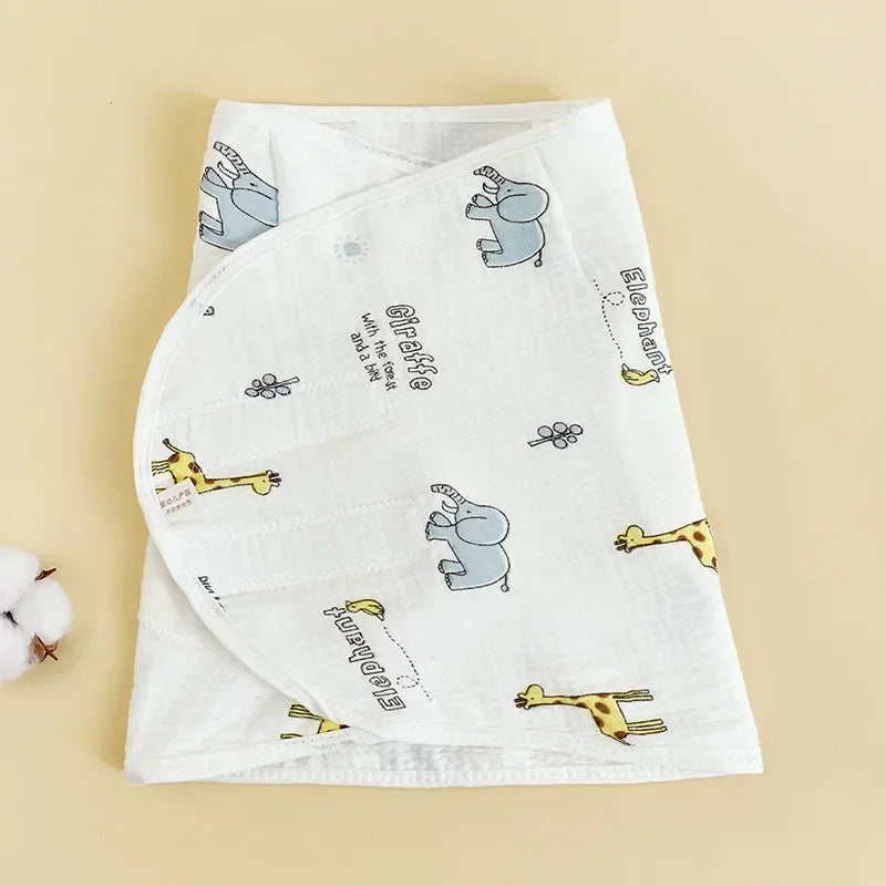 Anti-startle muslin cotton swaddle wrap for newborn baby sleep