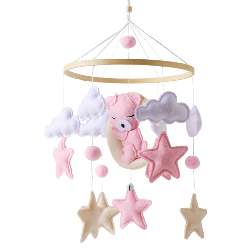 Wooden Crib Mobile - Moon Stars Astronaut Bell Toy - photo 17