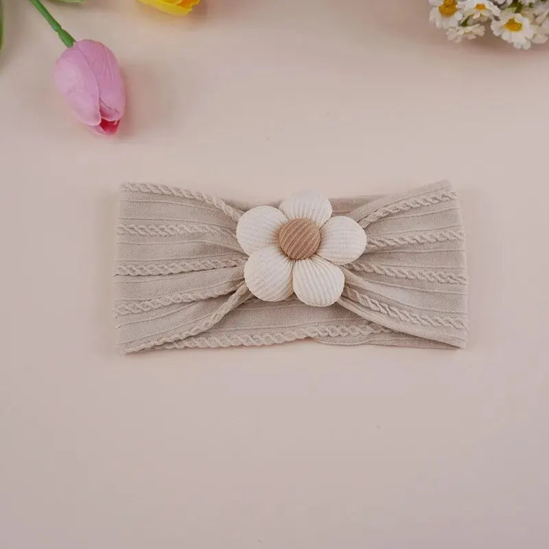 Baby Girl Floral Headbands — Soft Elastic Turban Set | 0–7Y