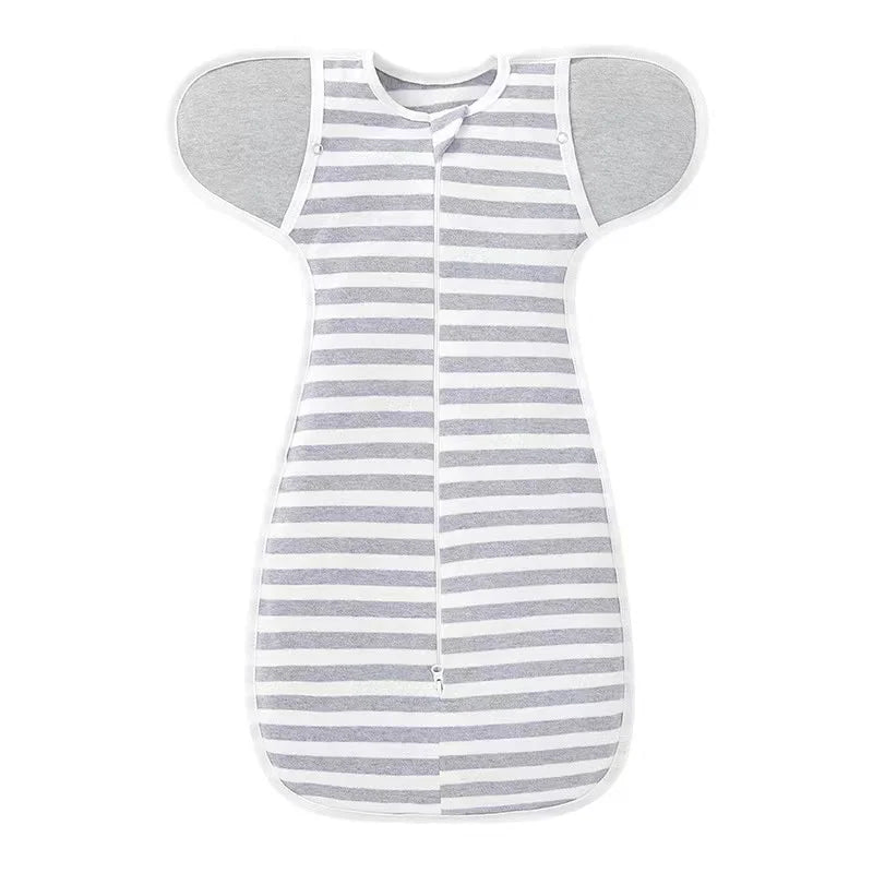 Cotton newborn swaddle sleepsack with snug swaddle-style fit