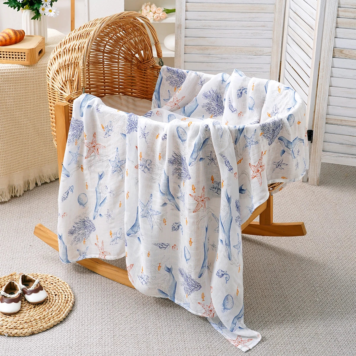 Bamboo Cotton Muslin Baby Swaddle Blanket - Kindle Kids ABC