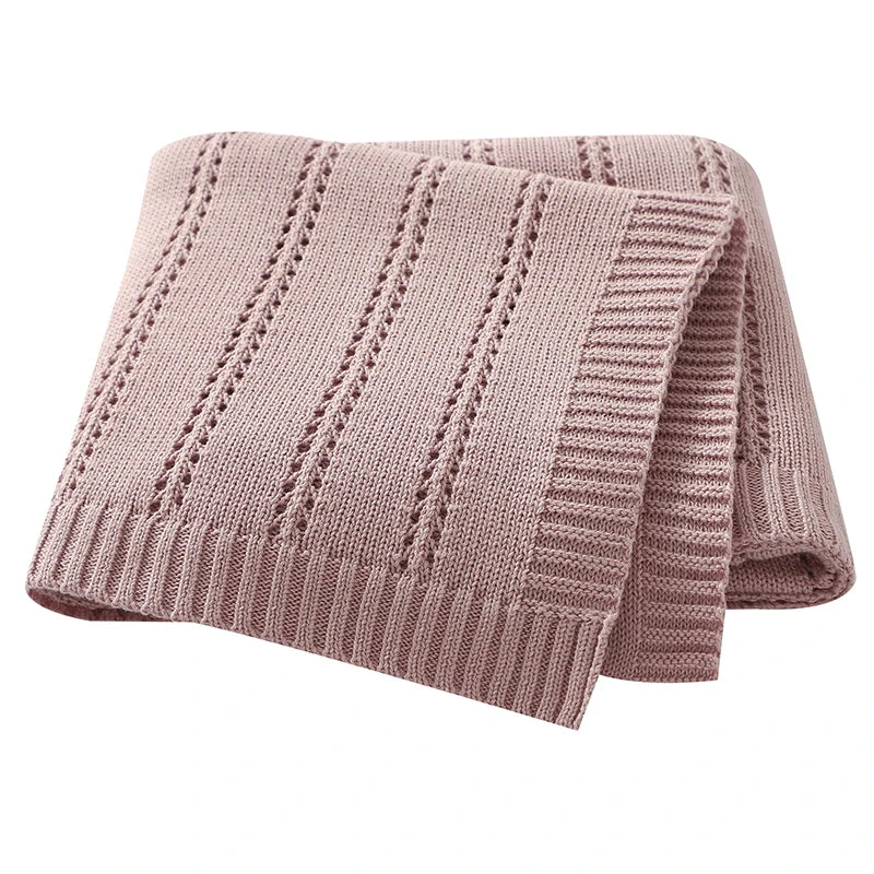 Vertical Stripe Knitted Cotton Baby Blanket - Kindle Kids ABC