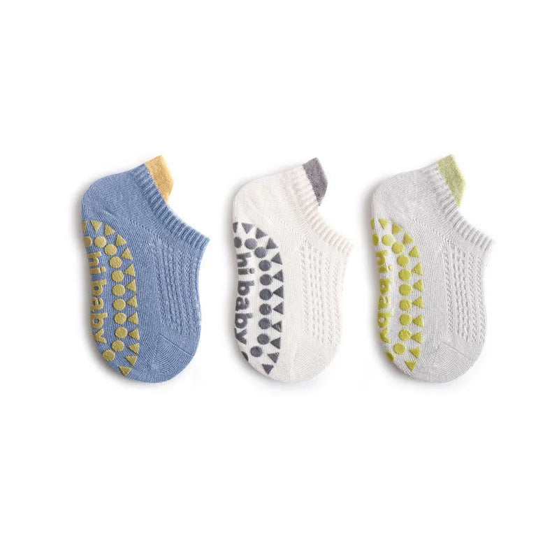 Baby & Kids Cotton Mesh Socks — 3 Pairs | Non-Slip Floor Socks | 0–5 Years - photo 7