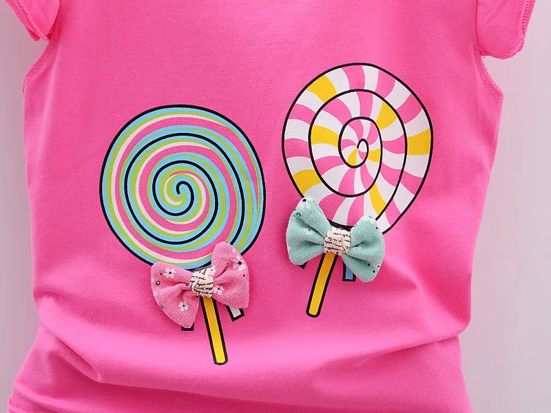 Girls' Lollipop T-Shirt & Shorts Set - Kindle Kids ABC