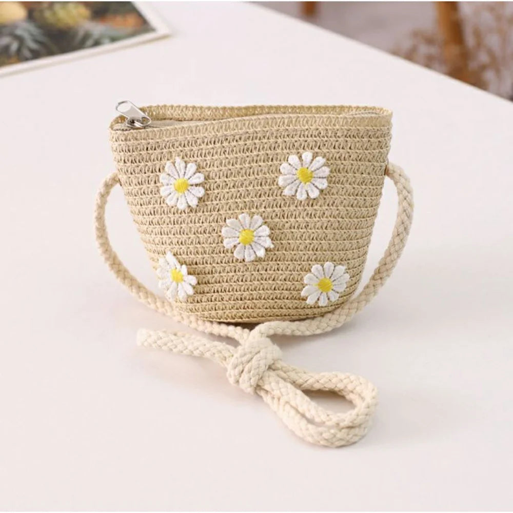 Girls' Straw Crossbody Bag — Natural Woven — photo 14