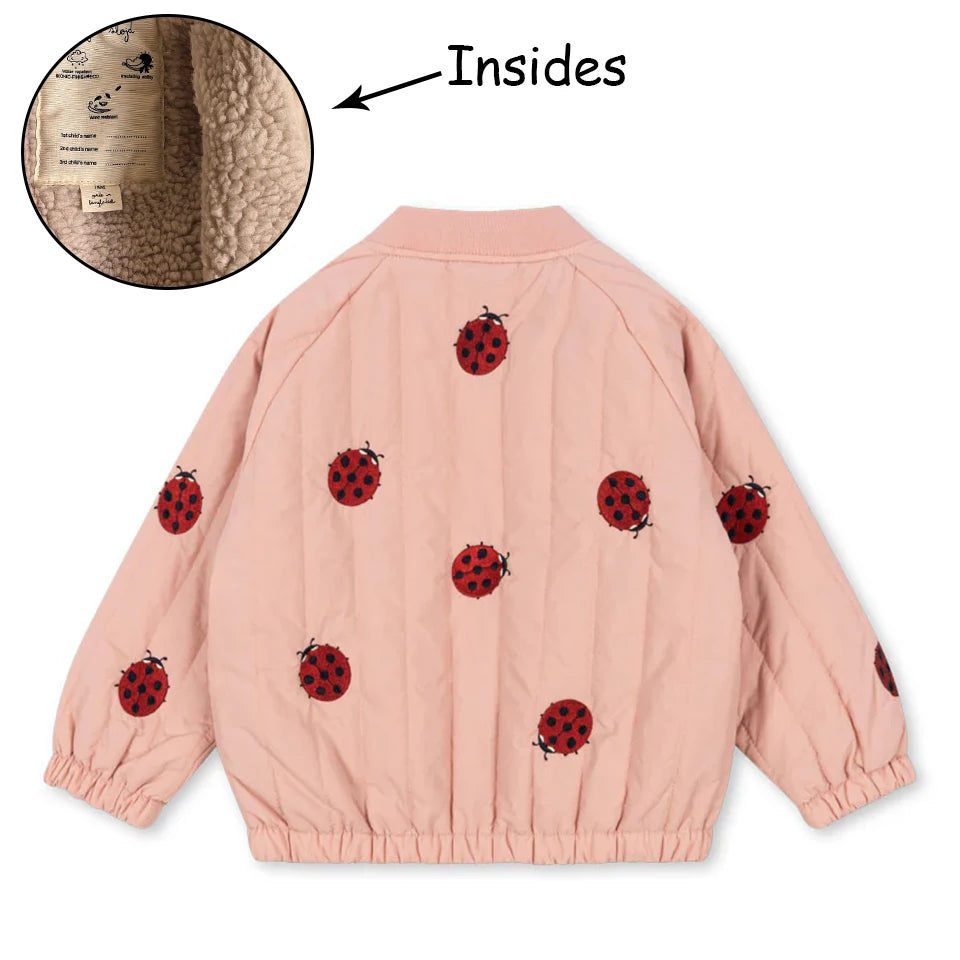 Baby Cotton Fleece Jacket — Lambswool Embroidered Coat | 6M–7Y