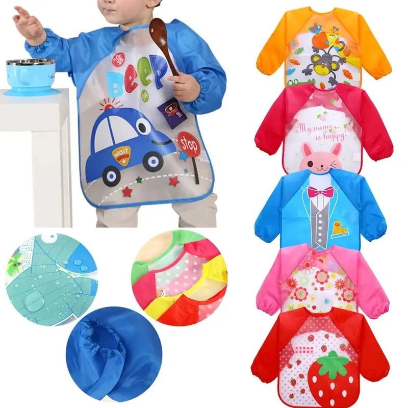Long Sleeve Waterproof Baby Bib – EVA Feeding Smock | 0–3Y - photo 4
