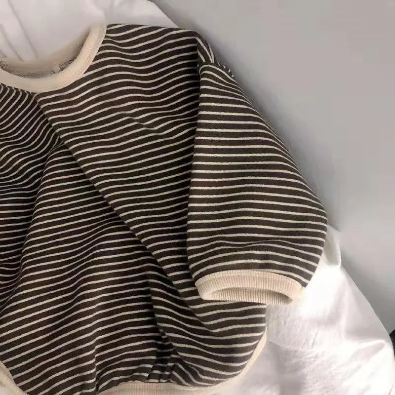 Kids striped cotton long-sleeve tee, casual top - Kindle Kids ABC - view 4
