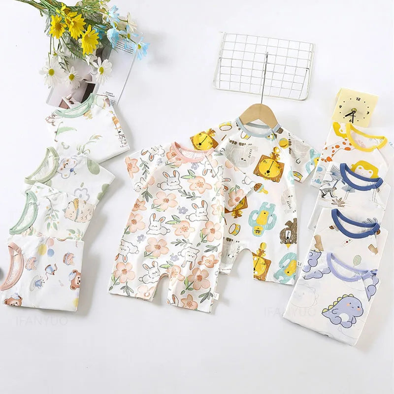 Cartoon Print Cotton Baby Romper - Kindle Kids ABC