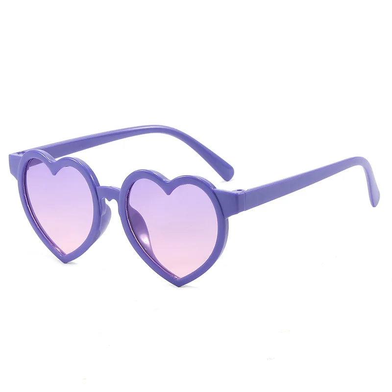 Blue heart-shaped kids sunglasses