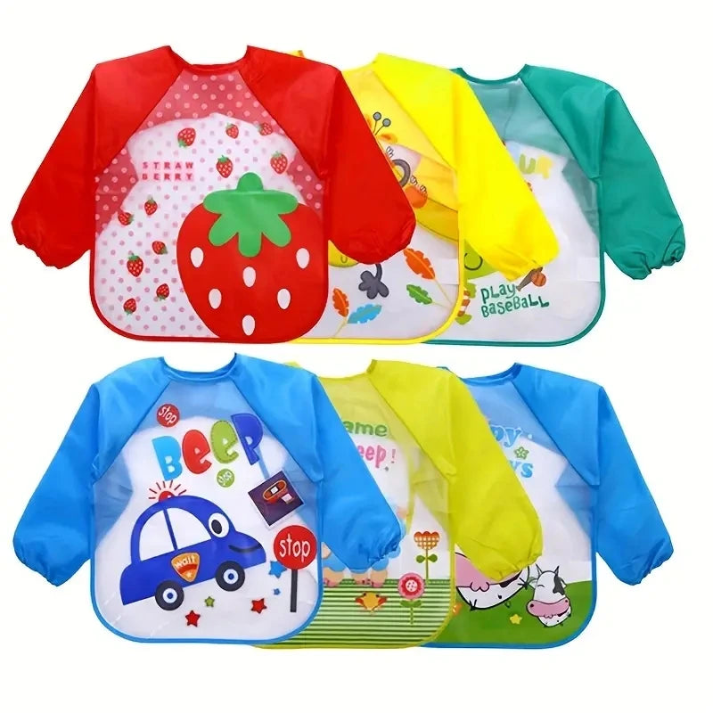 Long Sleeve Waterproof Baby Bib – EVA Feeding Smock | 0–3Y - photo 3
