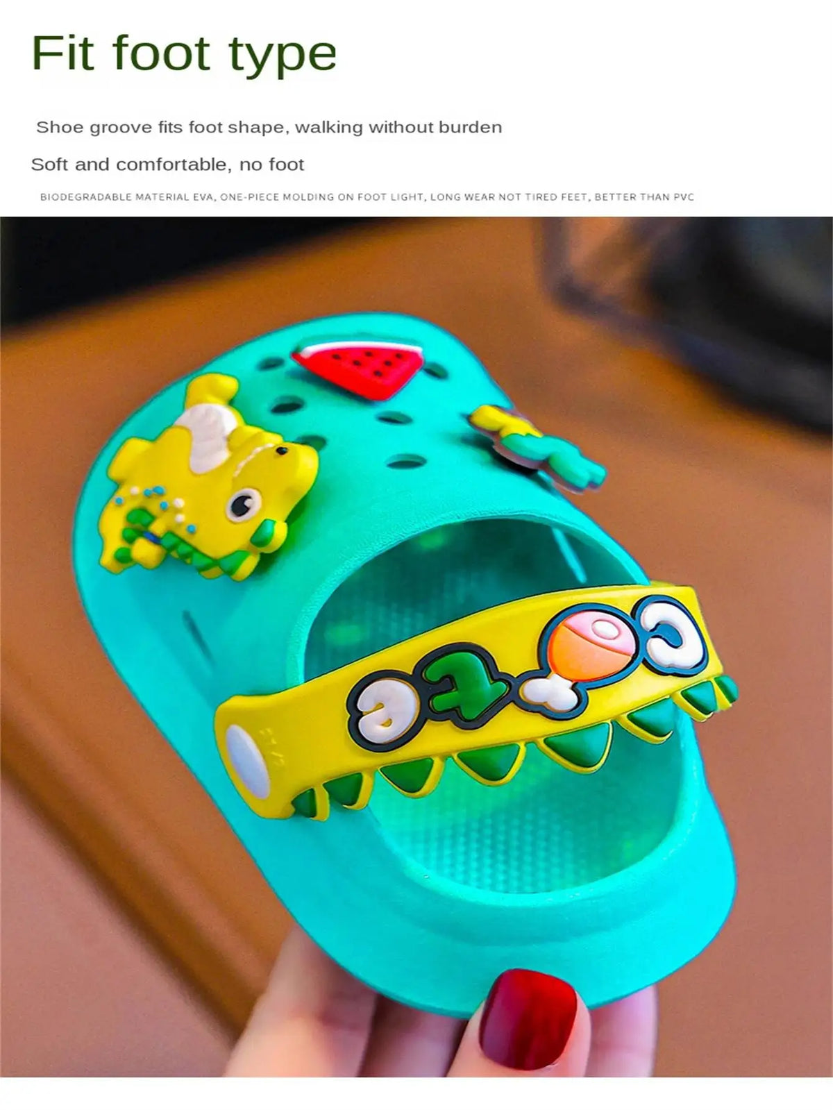 Kids Dinosaur Hole Sandals — Anti-Slip Clog Beach Shoes