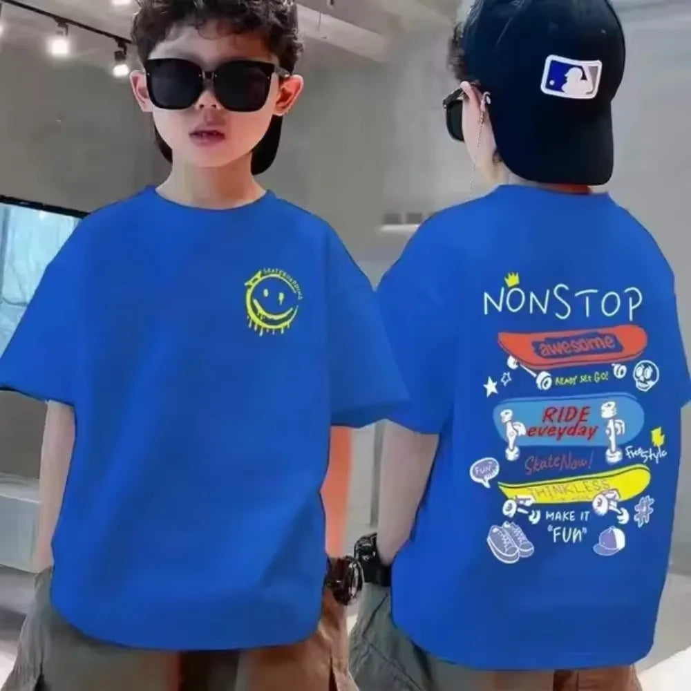 Kids Cotton Graffiti Print T-Shirt - photo 13