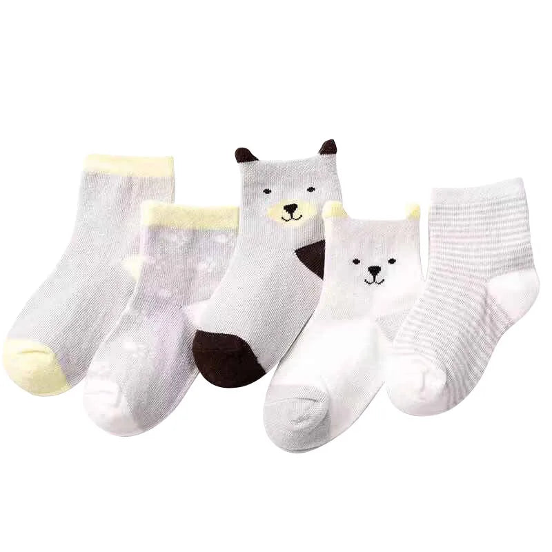 Kids Striped Cotton Socks - 5 Pairs Unisex All-Season - photo 9