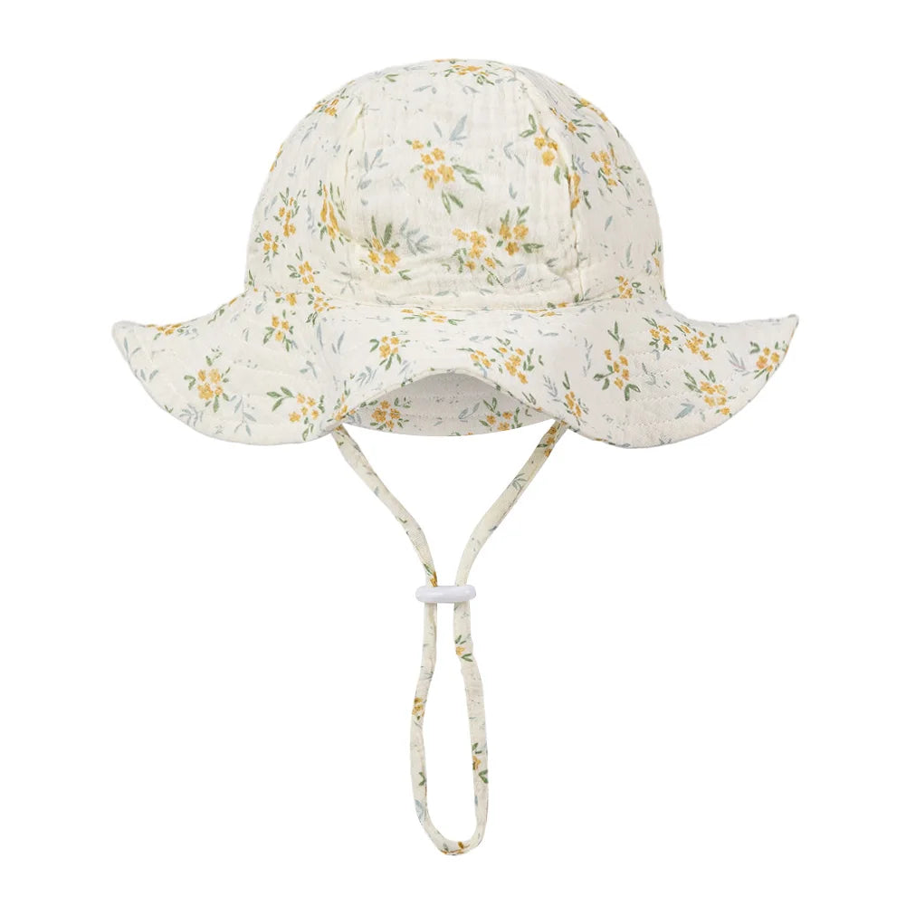 baby bucket sun hat floral and solid adjustable - photo 10