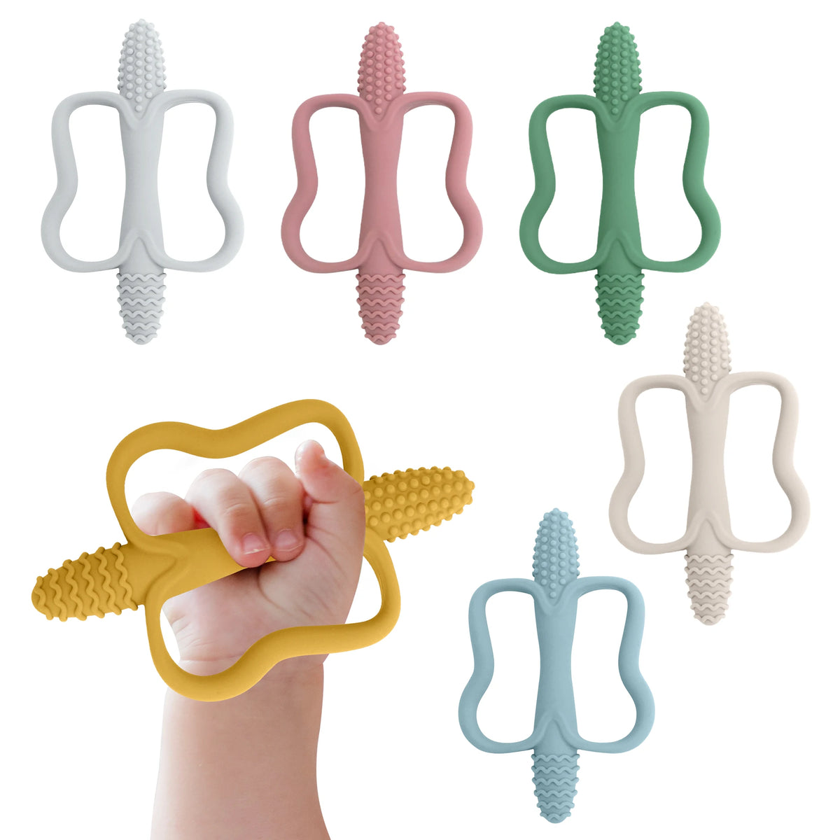 Baby teething toys easy-grip food-grade silicone set