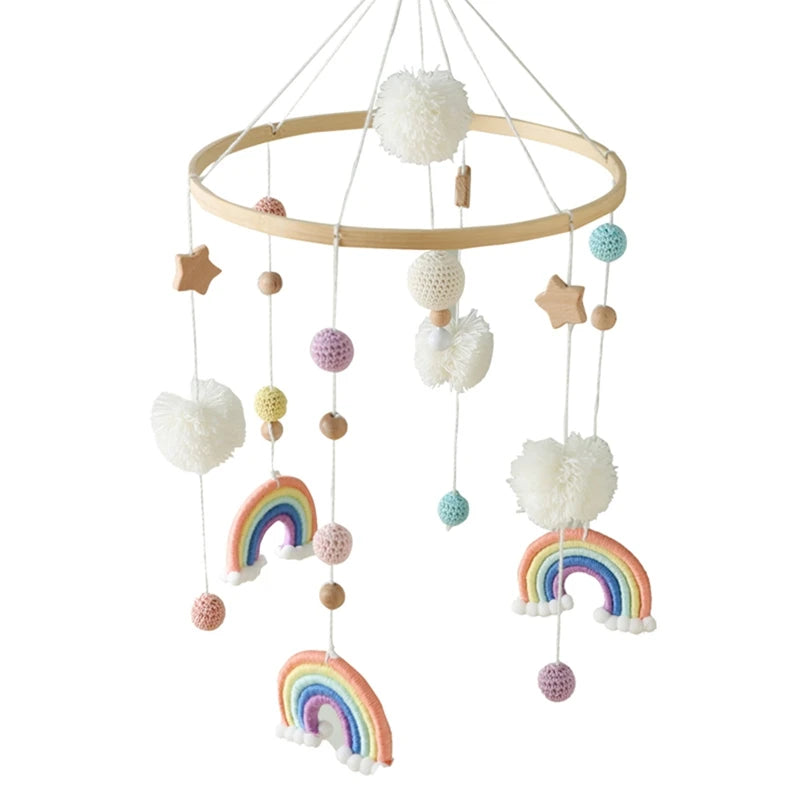 Wooden Crib Mobile - Moon Stars Astronaut Bell Toy - photo 11