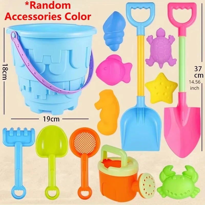 Pink castle beach sand toy set contents
