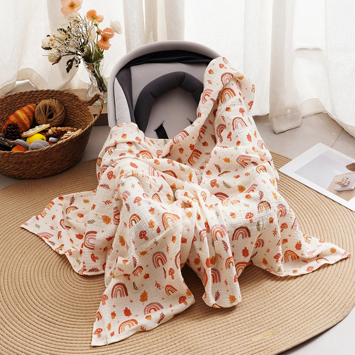 100% Cotton Muslin Baby Swaddle Wrap - Kindle Kids ABC - view 17