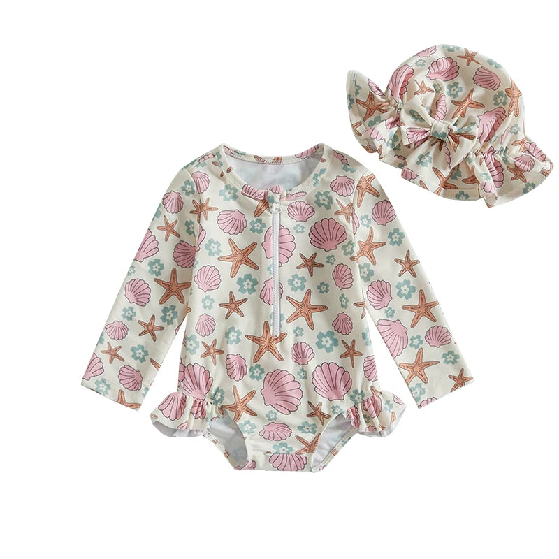 Floral Ruffle Baby Swimsuit - Kindle Kids ABC - view 9