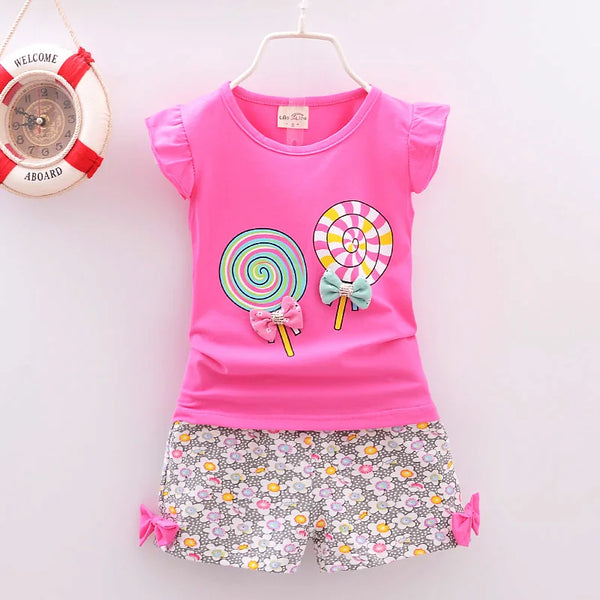 Girls' Lollipop T-Shirt & Shorts Set - Kindle Kids ABC