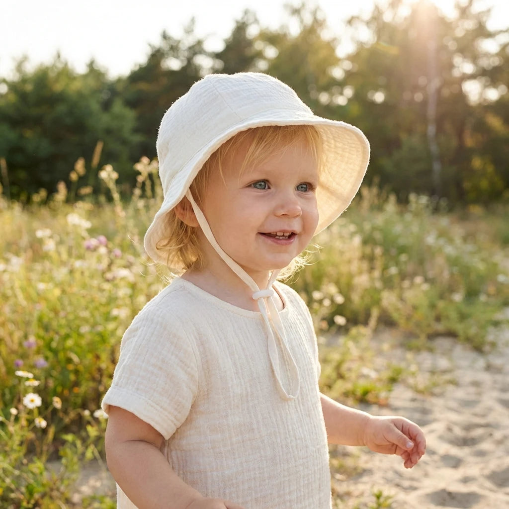 Baby cotton bucket sun hat breathable fisherman hat