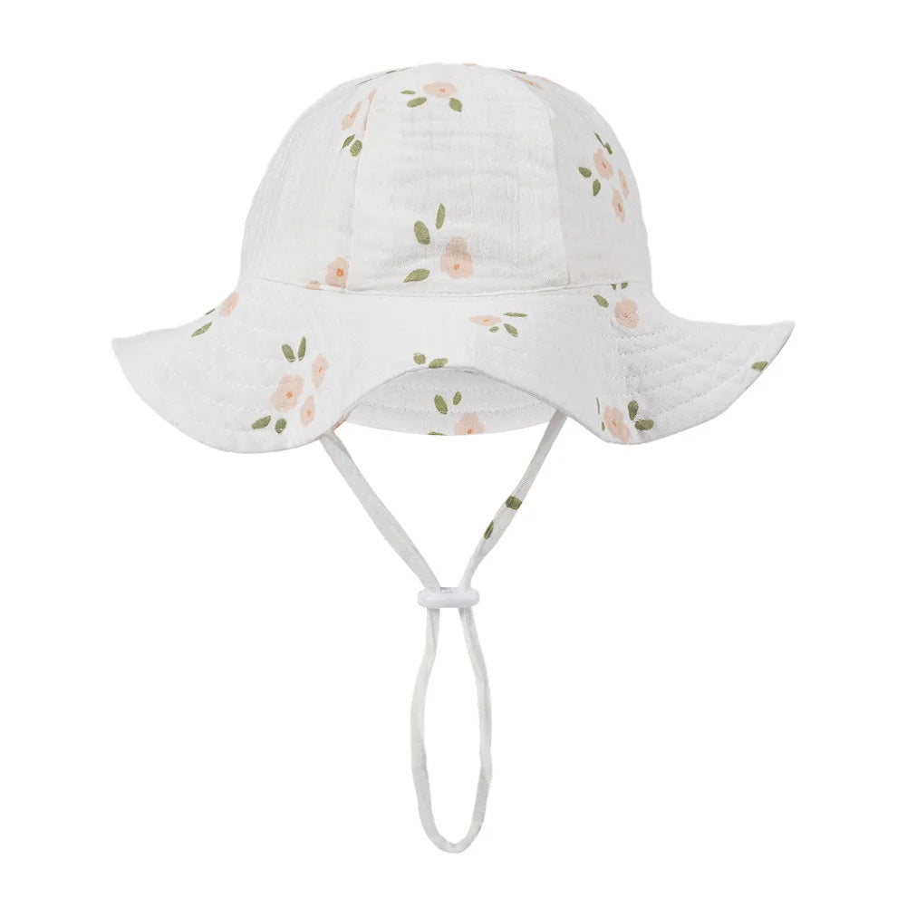 baby bucket sun hat floral and solid adjustable - photo 6