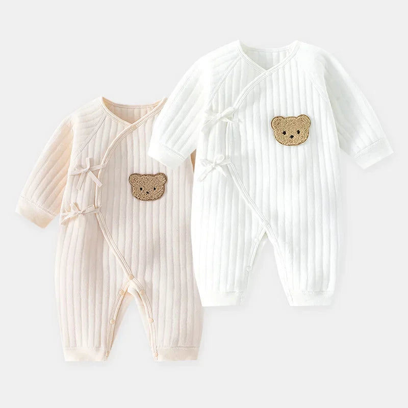 Ribbed Bear Cotton Baby Romper - Kindle Kids ABC