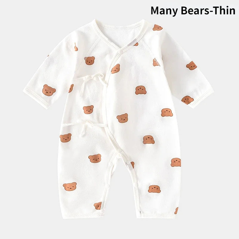 Baby cotton bear print romper jumpsuit newborn
