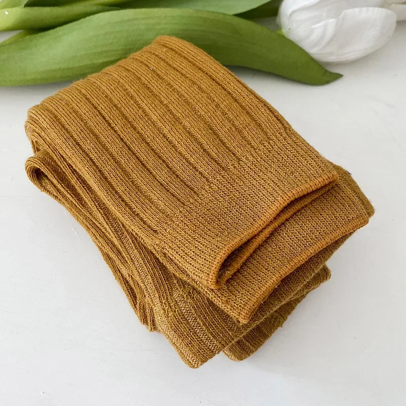 Toddler Girl Ribbed Cotton Sweater & Tights Set — Everyday | 1–7Y