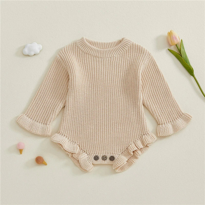 Ribbed Knit Cotton Baby Romper - Kindle Kids ABC - view 2